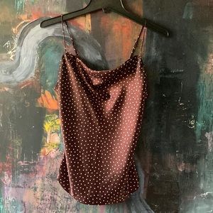 Abercrombie polka dot satin tank. Size S. OPEN TO OFFERS